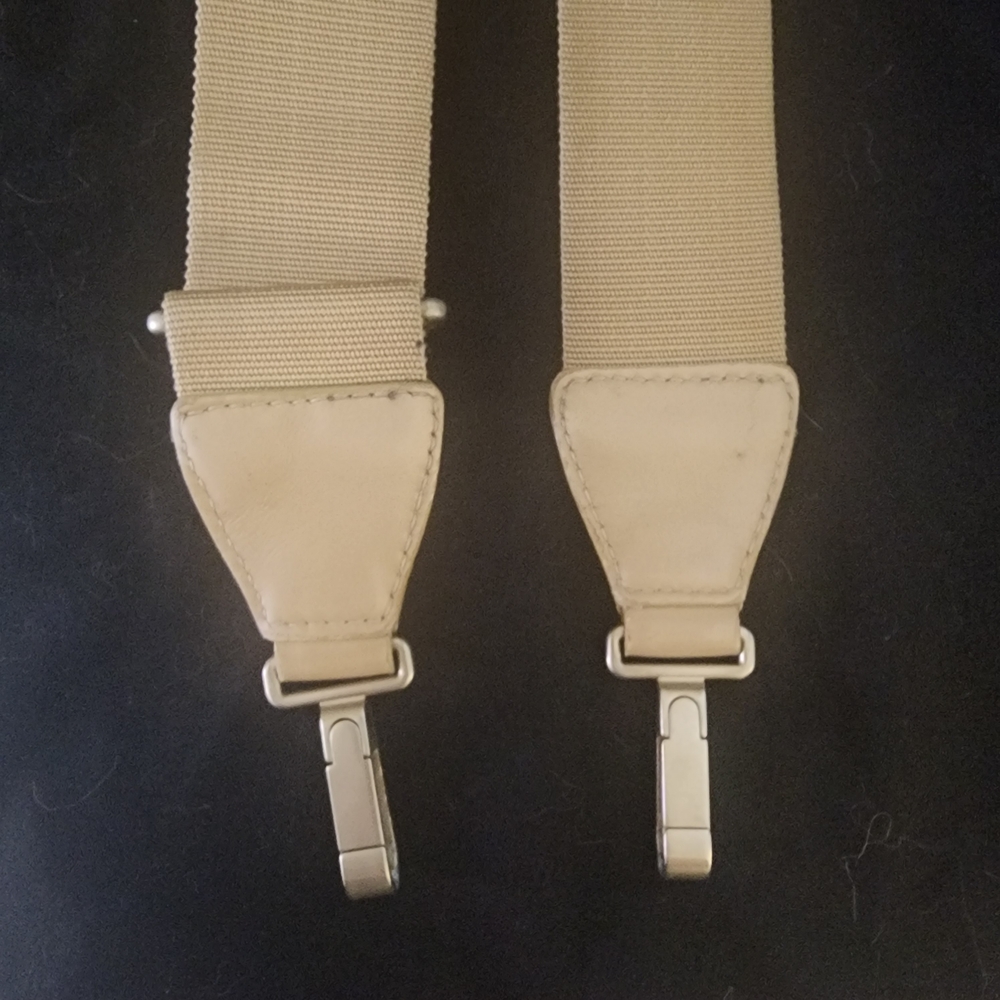 CHANEL Cream Fabric with Gold Label
